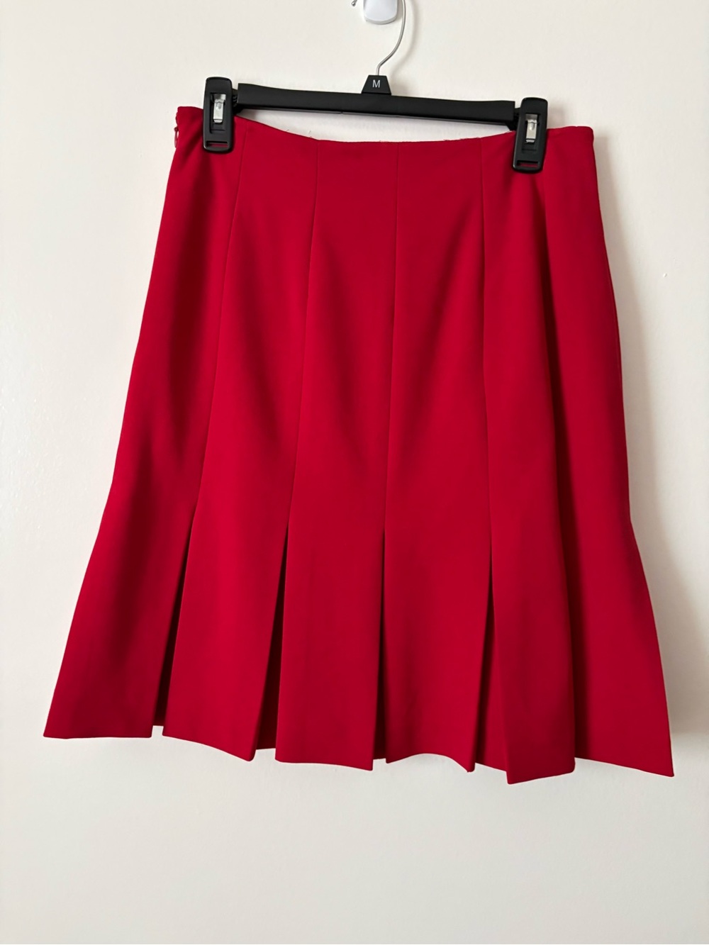 Nine West Vibrant Red A-Line Pleated Skirt